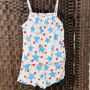 Girls' 2pc Stars Tank Top Pajama Set - Cat & Jack White XL (14) Loose Fit *927